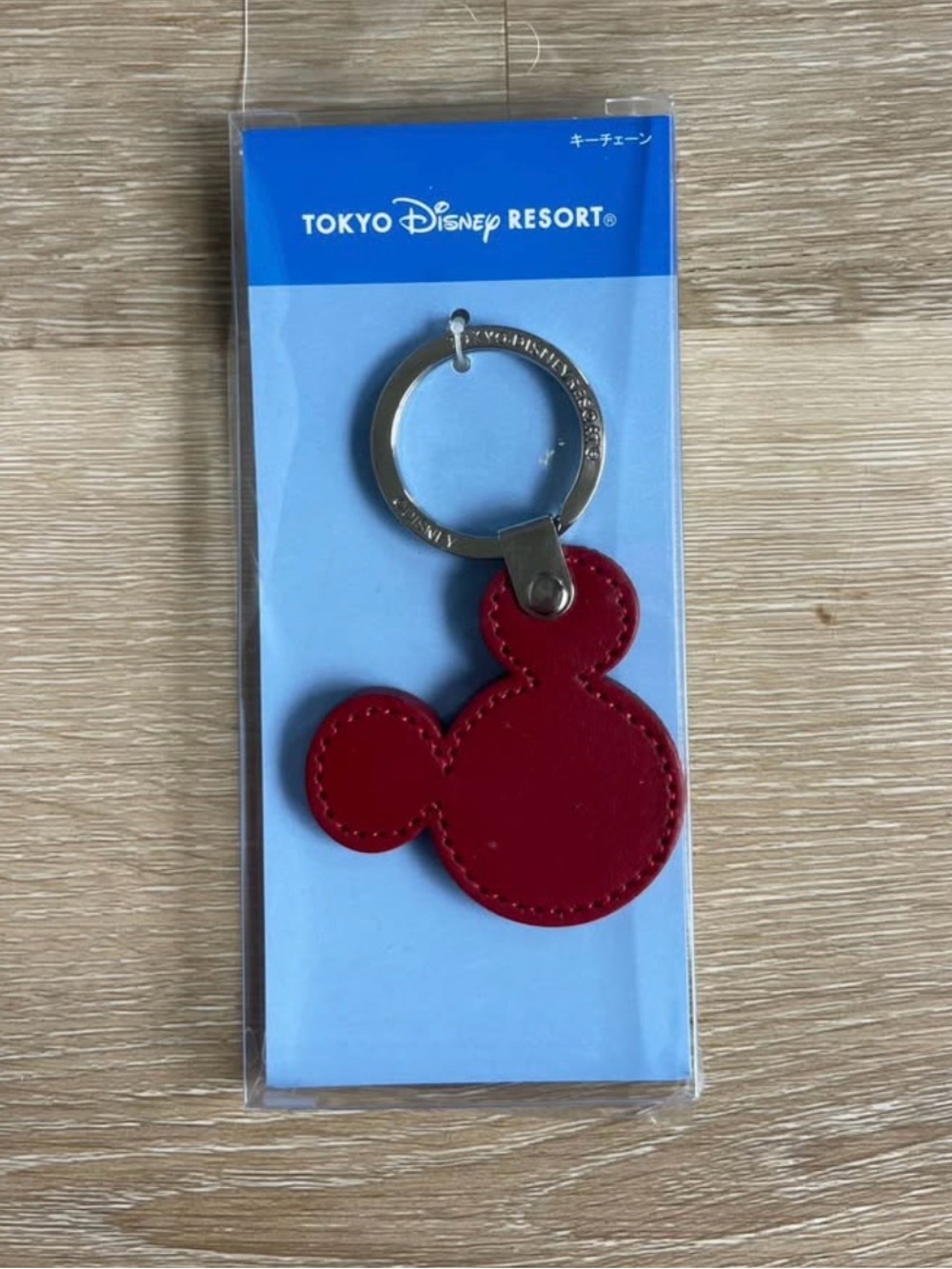 Disney Red Mickey Head Keychain with Metal Ring